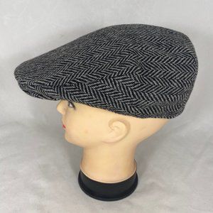 Scala Flat Cap Herringbone Pattern